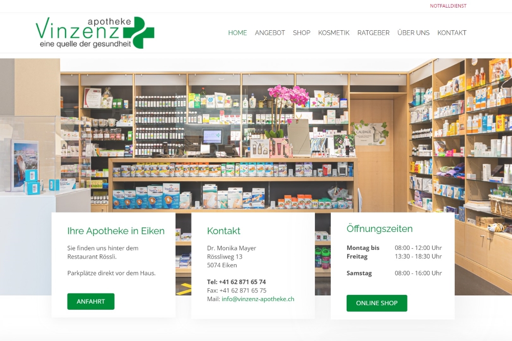 Screenshot Vinzenz Apotheke